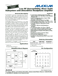 MAX9877EWP+TG45 Datasheet