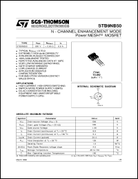 STB9NB50 Datasheet