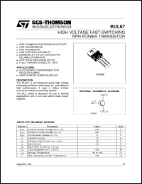 BUL67 Datasheet