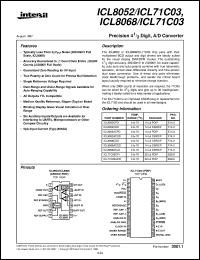 ICL8052/ICL71C03 Datasheet