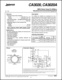 CA3020 Datasheet