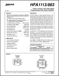 HFA1113/883 Datasheet