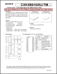 CXK5B81020TM-12 Datasheet