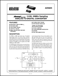 ADS805E/1K Datasheet