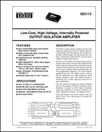 ISO113 Datasheet