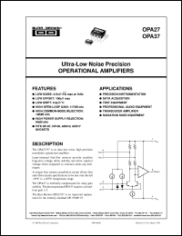 OPA27GU/2K5 Datasheet