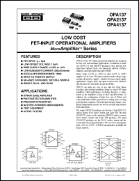 OPA137N/250 Datasheet