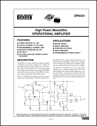 OPA541BM Datasheet