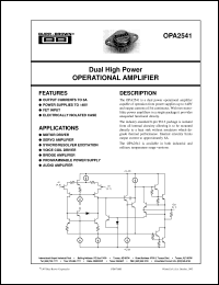 OPA2541SM Datasheet