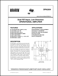 OPA2604AU/2K5 Datasheet