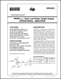 OPA2631U/2K5 Datasheet