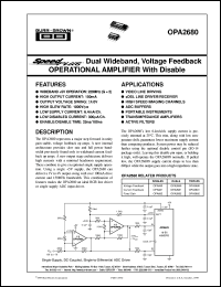 OPA2680N/2K5 Datasheet