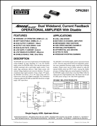 OPA2681U/2K5 Datasheet