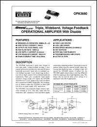 OPA3680E/250 Datasheet