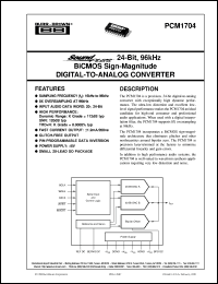 PCM1704U-J/2K Datasheet