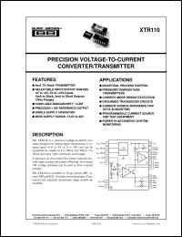 XTR110KU/1K Datasheet