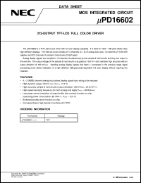 UPD16602N-XXX Datasheet