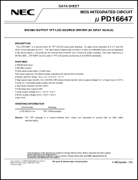 UPD16647N-XXX Datasheet