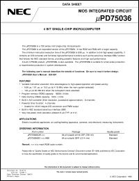 UPD75036GC-XXX-AB8 Datasheet