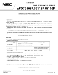 UPD75112FGF-XXX-3BE Datasheet