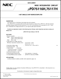 UPD75117HGK-XXX-8A8 Datasheet