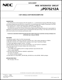 UPD75212AGF-XXX-3BE Datasheet