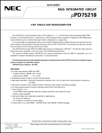 UPD75218GF-XXX-3BE Datasheet