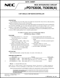 UPD753036GC-XXX-3B9 Datasheet