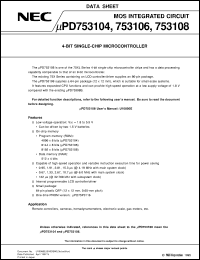 UPD753106GK-XXX-8A8 Datasheet