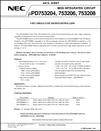 UPD753204GT-XXX Datasheet