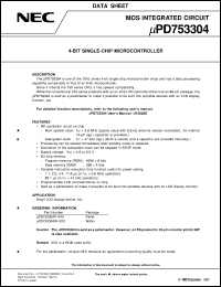 UPD753304W-XXX Datasheet