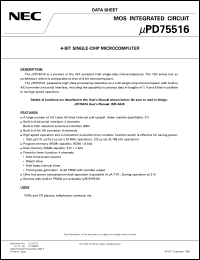 UPD75516GF-XXX-3B9 Datasheet