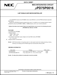 UPD75P0016GB-3BS-MTX Datasheet