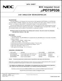 UPD75P036GC-AB8 Datasheet
