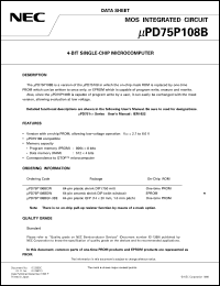 UPD75P108BCW-XXX Datasheet