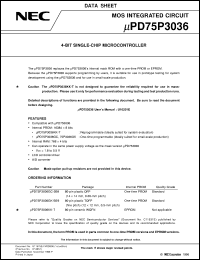 UPD75P3036GK-BE9 Datasheet