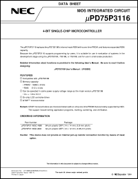 UPD75P3116GK-8A8 Datasheet