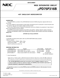 UPD75P316BGC-3B9 Datasheet