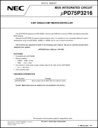 UPD75P3216GT-XXX Datasheet