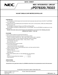 UPD78322L(A2)-XXX Datasheet