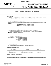 UPD78362ACW-XXX Datasheet