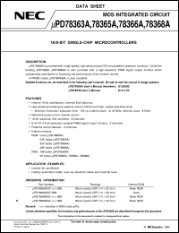 UPD78365AGF-3B9 Datasheet