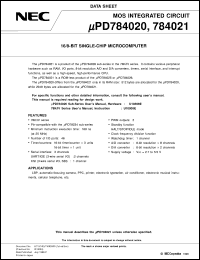 UPD784020GC-3B9 Datasheet