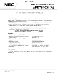 UPD784031GC-3B9 Datasheet