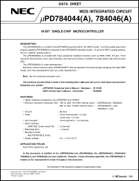 UPD784044GC(A2)-XXX-3B9 Datasheet