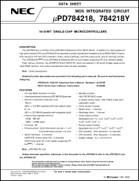UPD784218GF-XXX-3BA Datasheet