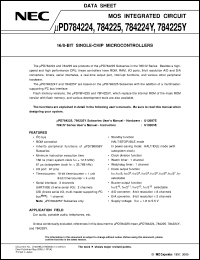 UPD784225YGC-XXX-8BT Datasheet