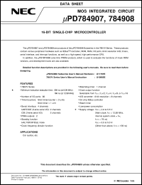 UPD784907GF-XXX-3BA Datasheet