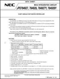 UPD784928YGF-XXX-3BA Datasheet