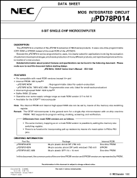 UPD78P014DW Datasheet